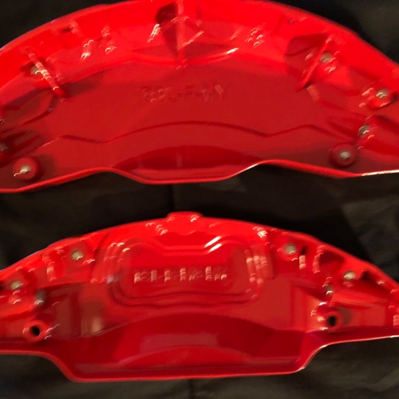 New Tesla Set of 4 Red Brake Caliper Covers front & back - Picture 9 of 11